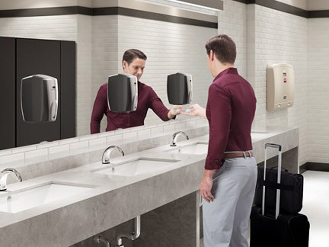Rubbermaid FG750411 TC AutoFoam Wall Mount Touch-Free Soap Dispenser 1100 ml - Black/Chrome