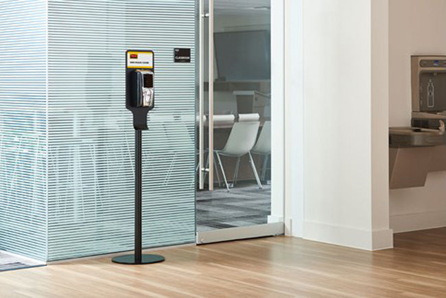 Rubbermaid FG750824 Autofoam Hand Sanitizer Station Metal Premium Floor Stand 59-1/4"H - Black