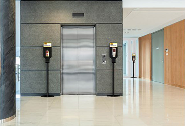 Rubbermaid FG750824 Autofoam Hand Sanitizer Station Metal Premium Floor Stand 59-1/4"H - Black