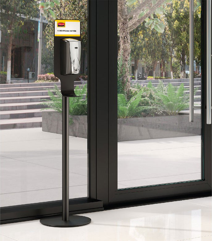 Rubbermaid FG750824 Autofoam Hand Sanitizer Station Metal Premium Floor Stand 59-1/4"H - Black