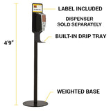 Rubbermaid FG750824 Autofoam Hand Sanitizer Station Metal Premium Floor Stand 59-1/4"H - Black