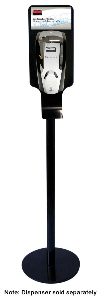 Rubbermaid FG750824 Autofoam Hand Sanitizer Station Metal Premium Floor Stand 59-1/4"H - Black
