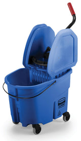 Rubbermaid FG757888BLUE WaveBrake Down-Press Bucket and Wringer 35 Qt. - Blue