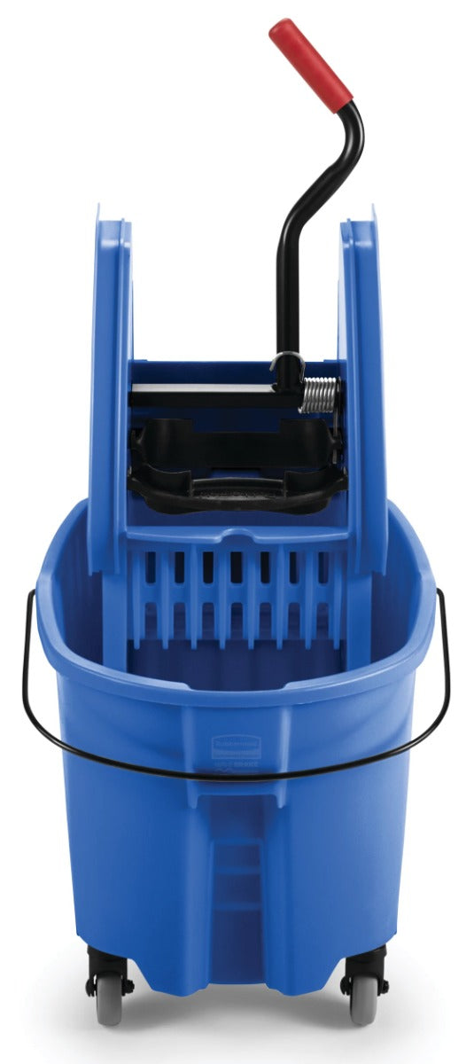 Rubbermaid FG757888BLUE WaveBrake Down-Press Bucket and Wringer 35 Qt. - Blue