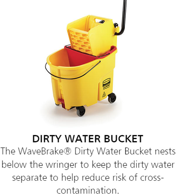 Rubbermaid FG758088YEL WaveBrake Side-Press Mop Bucket and Wringer 35 qt. - Yellow
