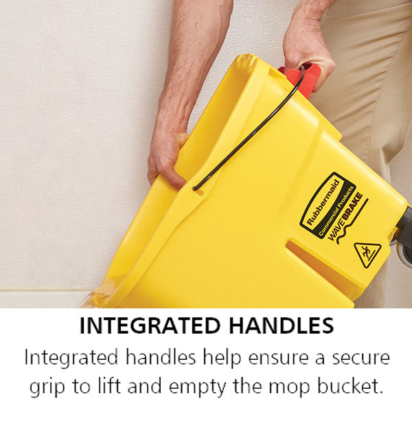 Rubbermaid FG758088YEL WaveBrake Side-Press Mop Bucket and Wringer 35 qt. - Yellow