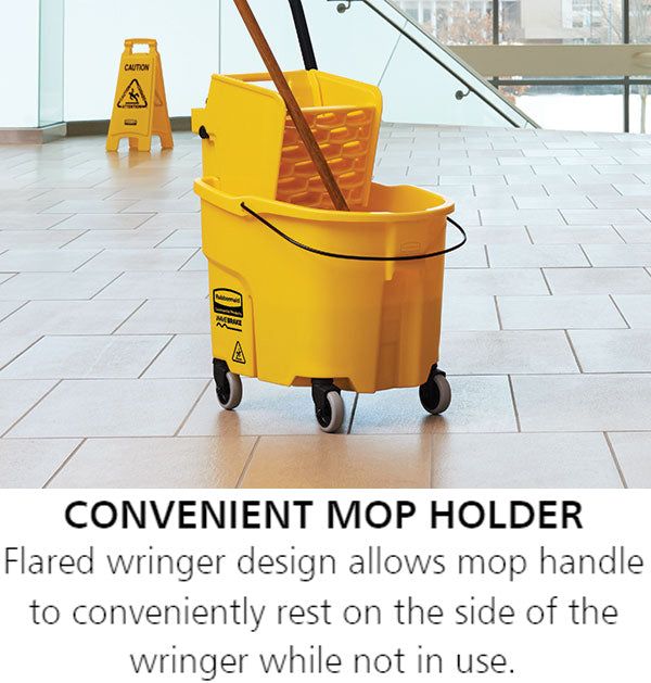 Rubbermaid FG758088YEL WaveBrake Side-Press Mop Bucket and Wringer 35 qt. - Yellow