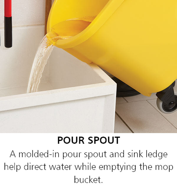 Rubbermaid FG758088YEL WaveBrake Side-Press Mop Bucket and Wringer 35 qt. - Yellow