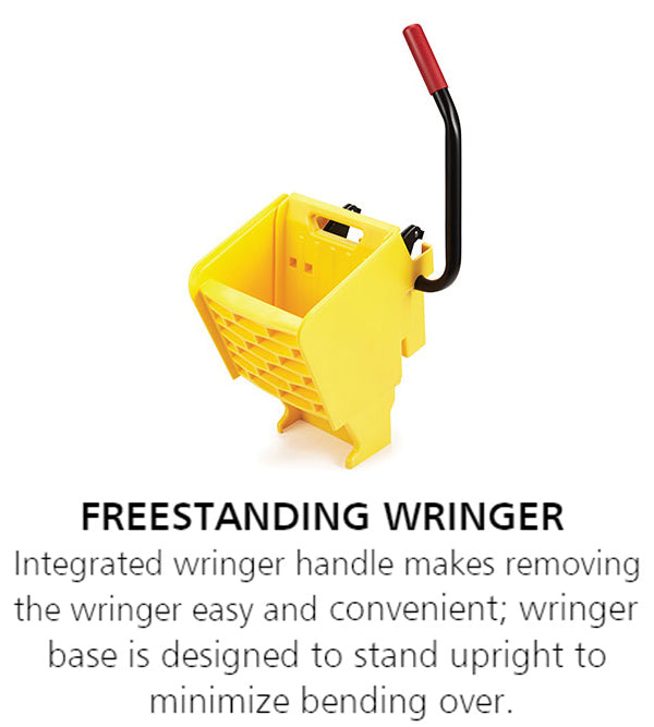 Rubbermaid FG758088YEL WaveBrake Side-Press Mop Bucket and Wringer 35 qt. - Yellow