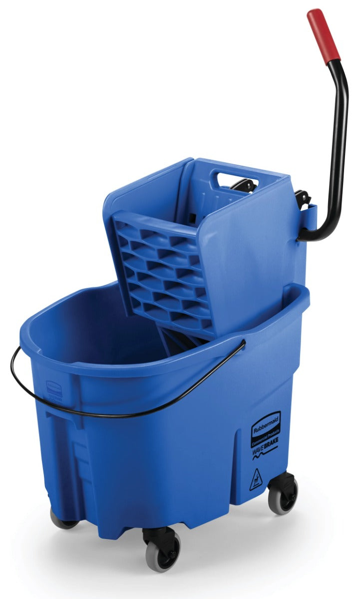 Rubbermaid FG758888BLUE WaveBrake Side-Press Bucket and Wringer 35 Qt. - Blue