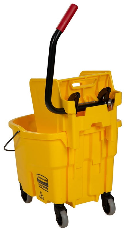 Rubbermaid FG758888BLUE WaveBrake Side-Press Bucket and Wringer 35 Qt. - Blue