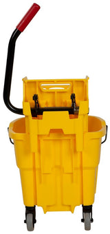 Rubbermaid FG758888BLUE WaveBrake Side-Press Bucket and Wringer 35 Qt. - Blue