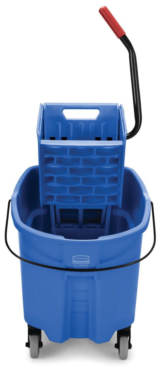 Rubbermaid FG758888BLUE WaveBrake Side-Press Bucket and Wringer 35 Qt. - Blue