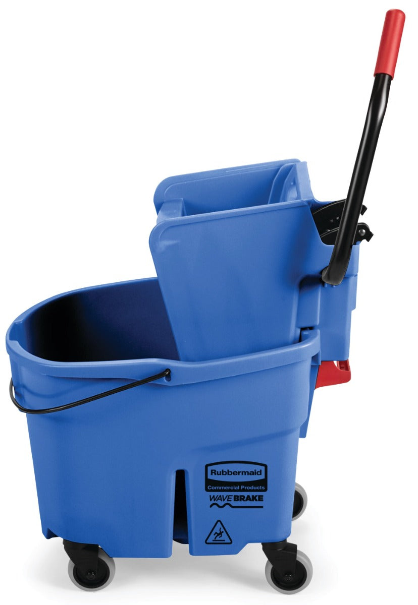 Rubbermaid FG758888BLUE WaveBrake Side-Press Bucket and Wringer 35 Qt. - Blue