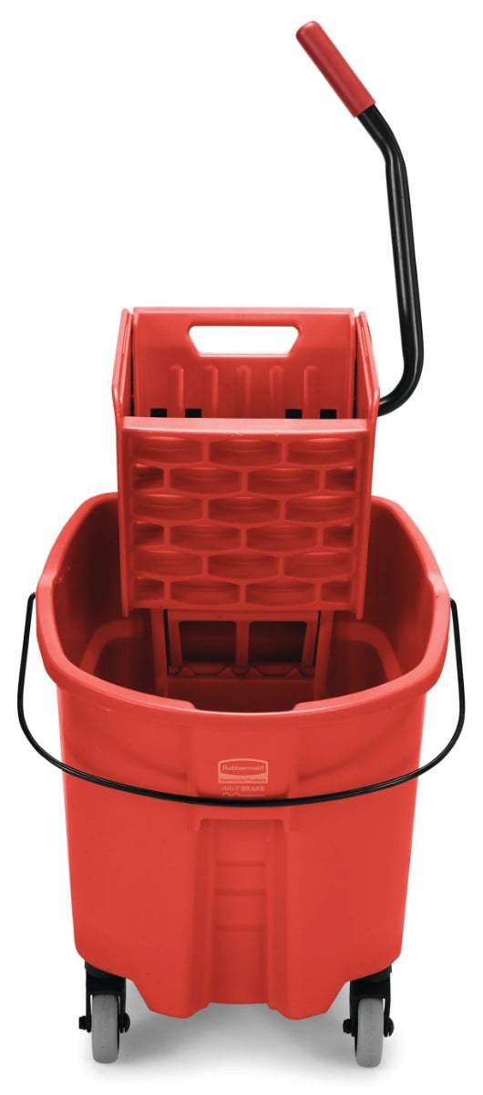 Rubbermaid FG758888RED WaveBrake Side-Press Bucket and Wringer 35 Qt. - Red