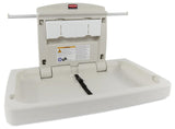 Rubbermaid FG781888LPLAT Wall-Mounted Horizontal Baby Changing Station - Platinum