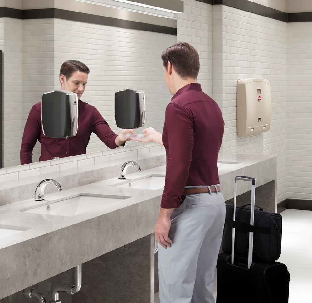 Rubbermaid FG781888LPLAT Wall-Mounted Horizontal Baby Changing Station - Platinum