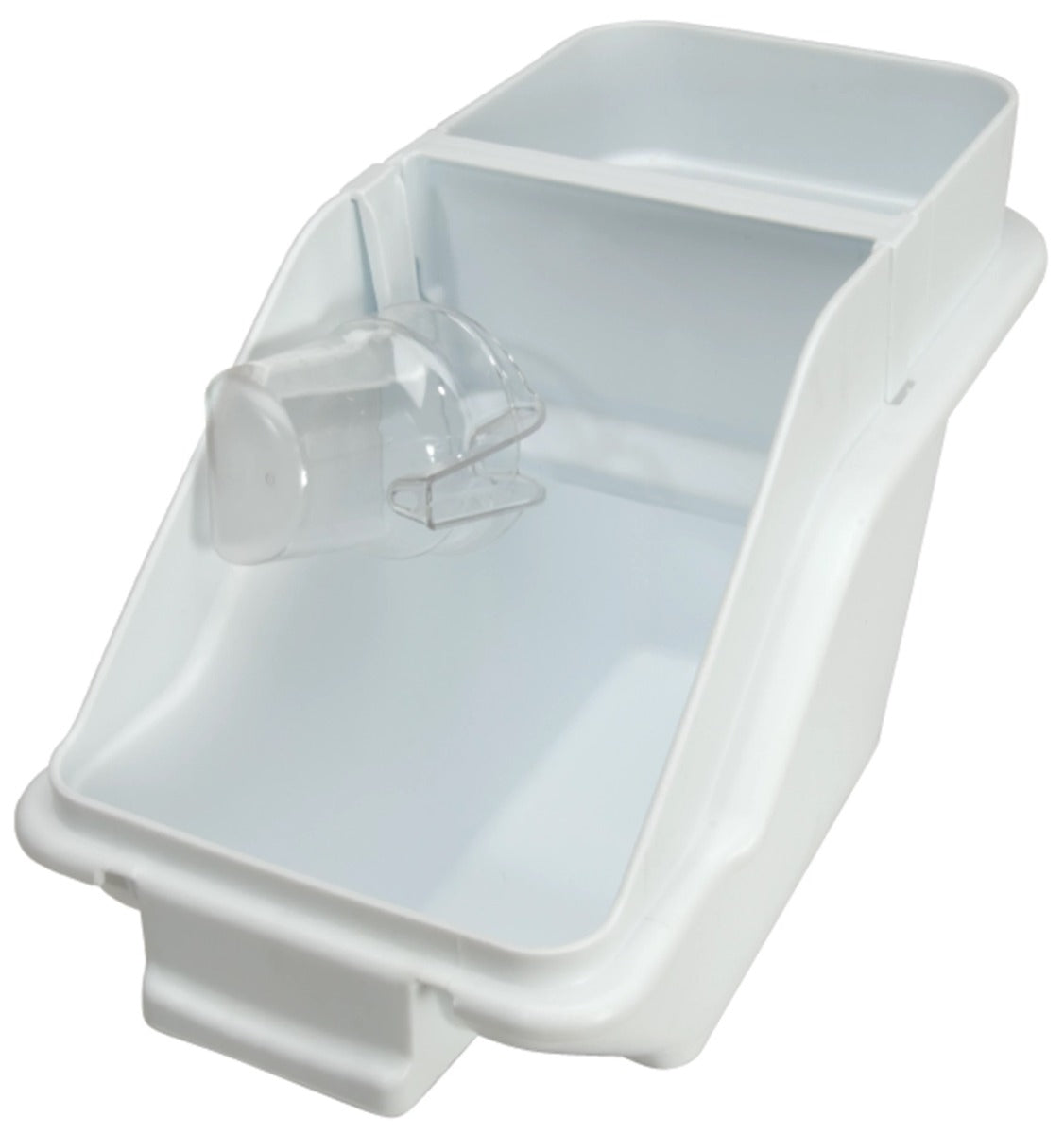 Rubbermaid FG9G5700WHT ProSave Safety Storage Shelf Ingredient Bin with Sliding Lid & Scoop - 6.3 Gallon / 100 Cup Capacity