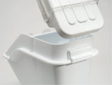 Rubbermaid FG9G5700WHT ProSave Safety Storage Shelf Ingredient Bin with Sliding Lid & Scoop - 6.3 Gallon / 100 Cup Capacity