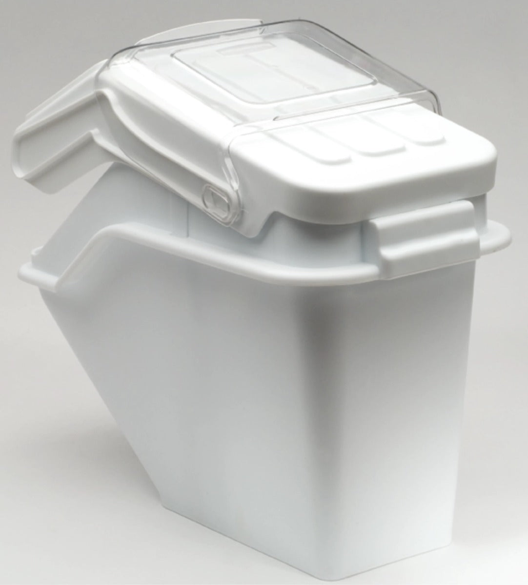 Rubbermaid FG9G5700WHT ProSave Safety Storage Shelf Ingredient Bin with Sliding Lid & Scoop - 6.3 Gallon / 100 Cup Capacity