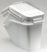 Rubbermaid FG9G5700WHT ProSave Safety Storage Shelf Ingredient Bin with Sliding Lid & Scoop - 6.3 Gallon / 100 Cup Capacity