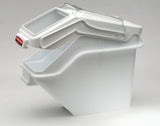 Rubbermaid FG9G5700WHT ProSave Safety Storage Shelf Ingredient Bin with Sliding Lid & Scoop - 6.3 Gallon / 100 Cup Capacity