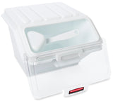 Rubbermaid FG9G6000WHT ProSave Safety Storage Shelf Ingredient Bin with Sliding Lid & Scoop - 2.6 Gallon / 40 Cup Capacity