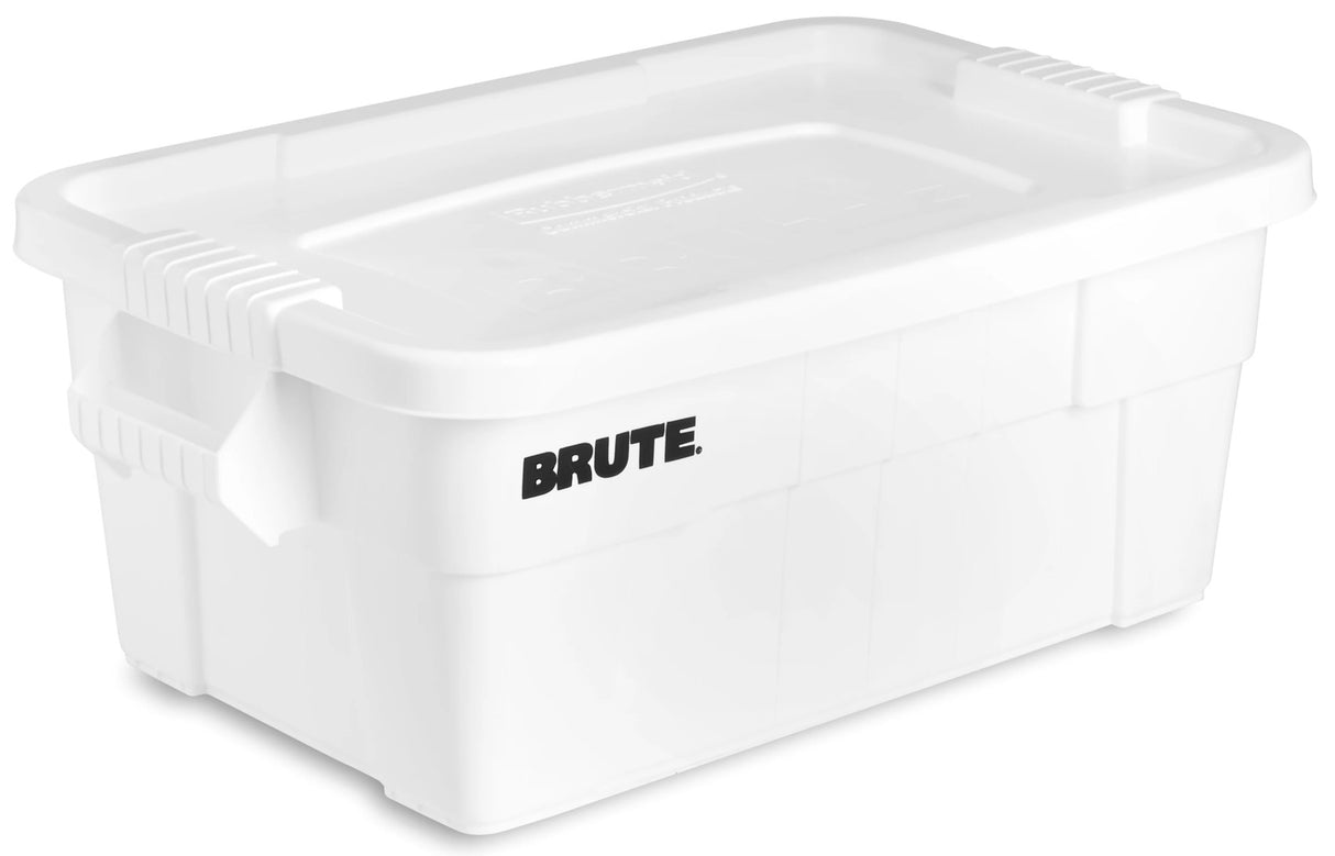 Rubbermaid FG9S3000WHT BRUTE Bus Box / Tote with Lid 16-1/2" x 27-7/8" x 10-7/10" - 14 Gal./Capacity - White