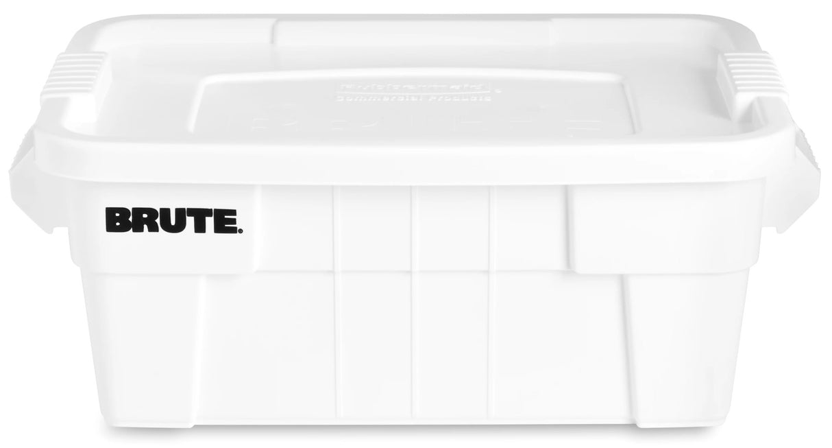 Rubbermaid FG9S3000WHT BRUTE Bus Box / Tote with Lid 16-1/2" x 27-7/8" x 10-7/10" - 14 Gal./Capacity - White