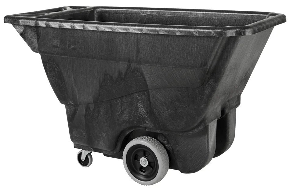Rubbermaid FG9T1300BLA Structural Foam Open Top Utility Duty Tilt Truck / Trash Cart - Black - 1/2 cu. yd. (450 lb. Capacity)