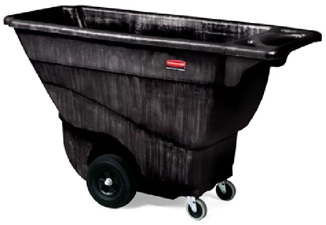 Rubbermaid FG9T1300BLA Structural Foam Open Top Utility Duty Tilt Truck / Trash Cart - Black - 1/2 cu. yd. (450 lb. Capacity)