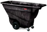 Rubbermaid FG9T1300BLA Structural Foam Open Top Utility Duty Tilt Truck / Trash Cart - Black - 1/2 cu. yd. (450 lb. Capacity)