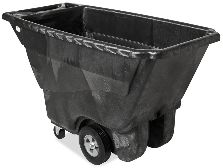 Rubbermaid FG9T1400BLA Structural Foam Open Top Standard Duty Tilt Truck / Trash Cart - Black - 1/2 cu. yd. (850 lb. Capacity)