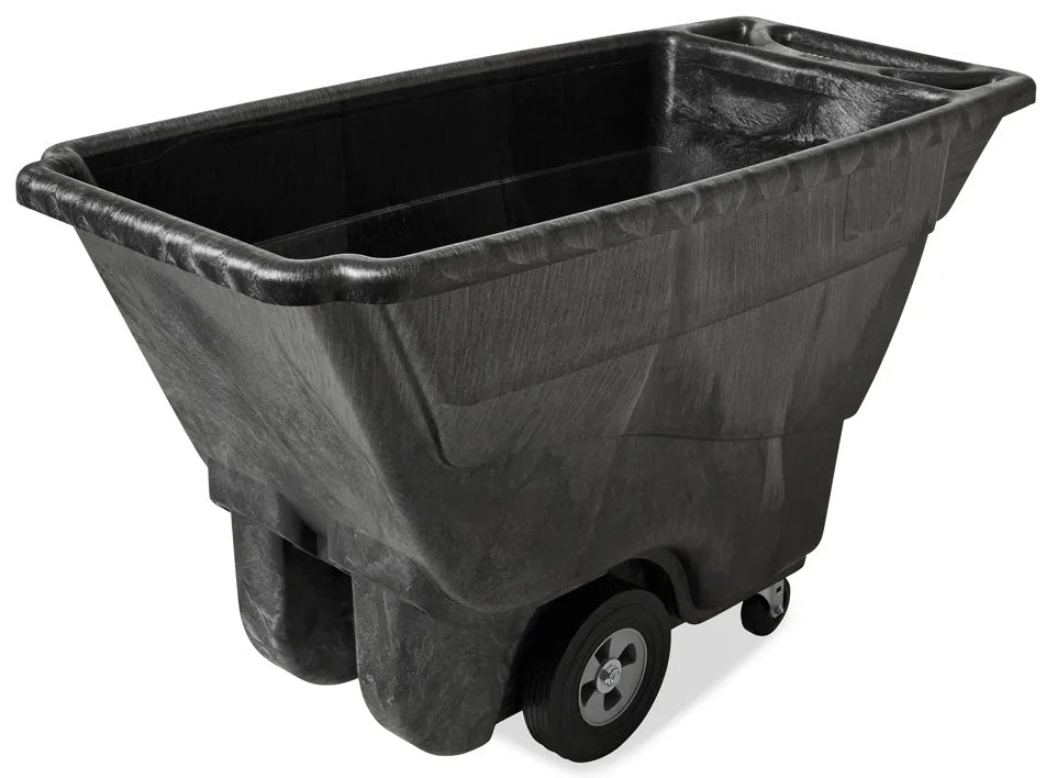 Rubbermaid FG9T1400BLA Structural Foam Open Top Standard Duty Tilt Truck / Trash Cart - Black - 1/2 cu. yd. (850 lb. Capacity)