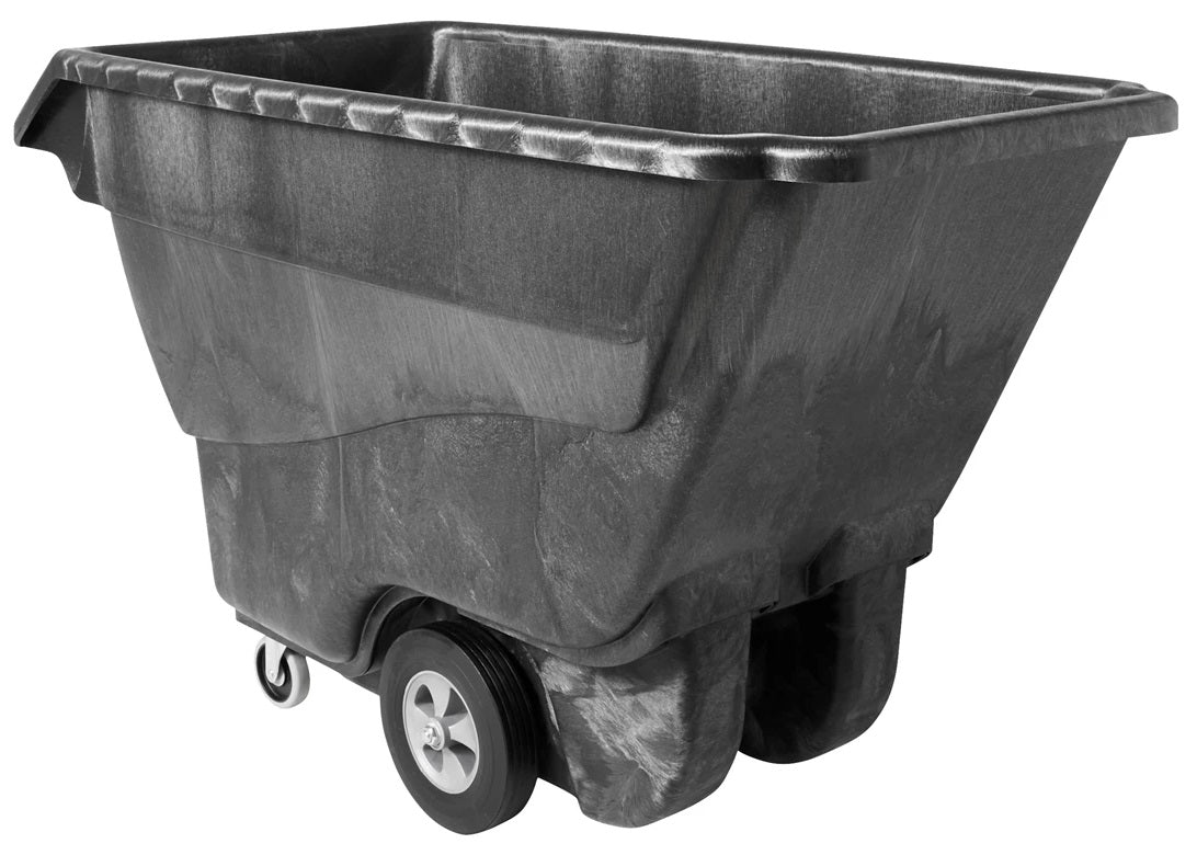 Rubbermaid FG9T1500BLA Structural Foam Open Top Standard Duty Tilt Truck / Trash Cart - Black - 1 cu. yd. (1250 lb. Capacity)
