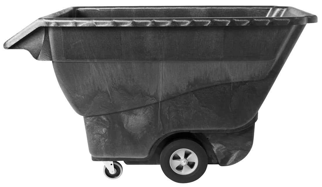 Rubbermaid FG9T1500BLA Structural Foam Open Top Standard Duty Tilt Truck / Trash Cart - Black - 1 cu. yd. (1250 lb. Capacity)