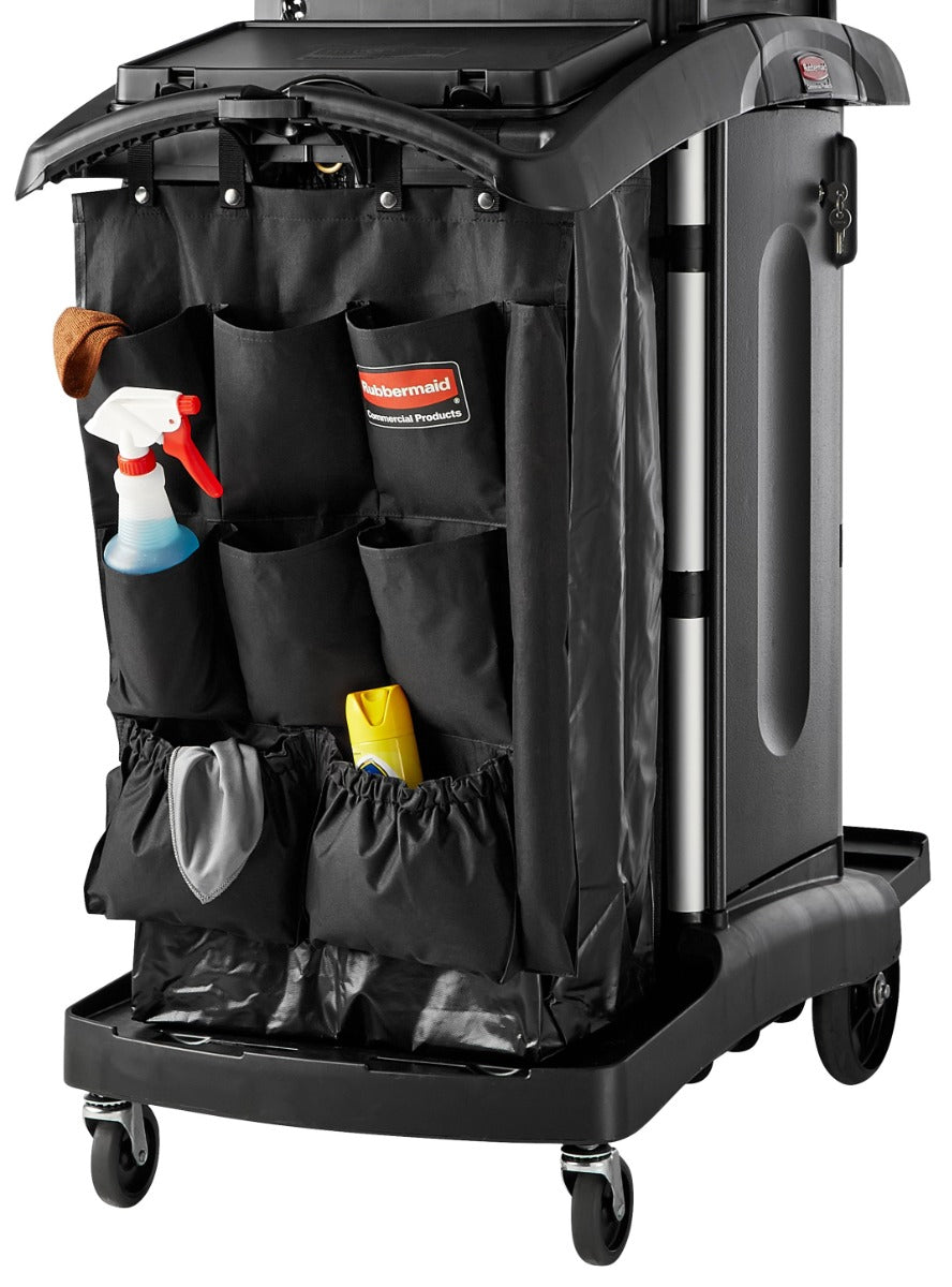 Rubbermaid FG9T9000BLA Executive 9-Pocket Fabric Hanging Organizer Cart Caddy 28"L x 19-3/4"W x 1-1/2"H - Black