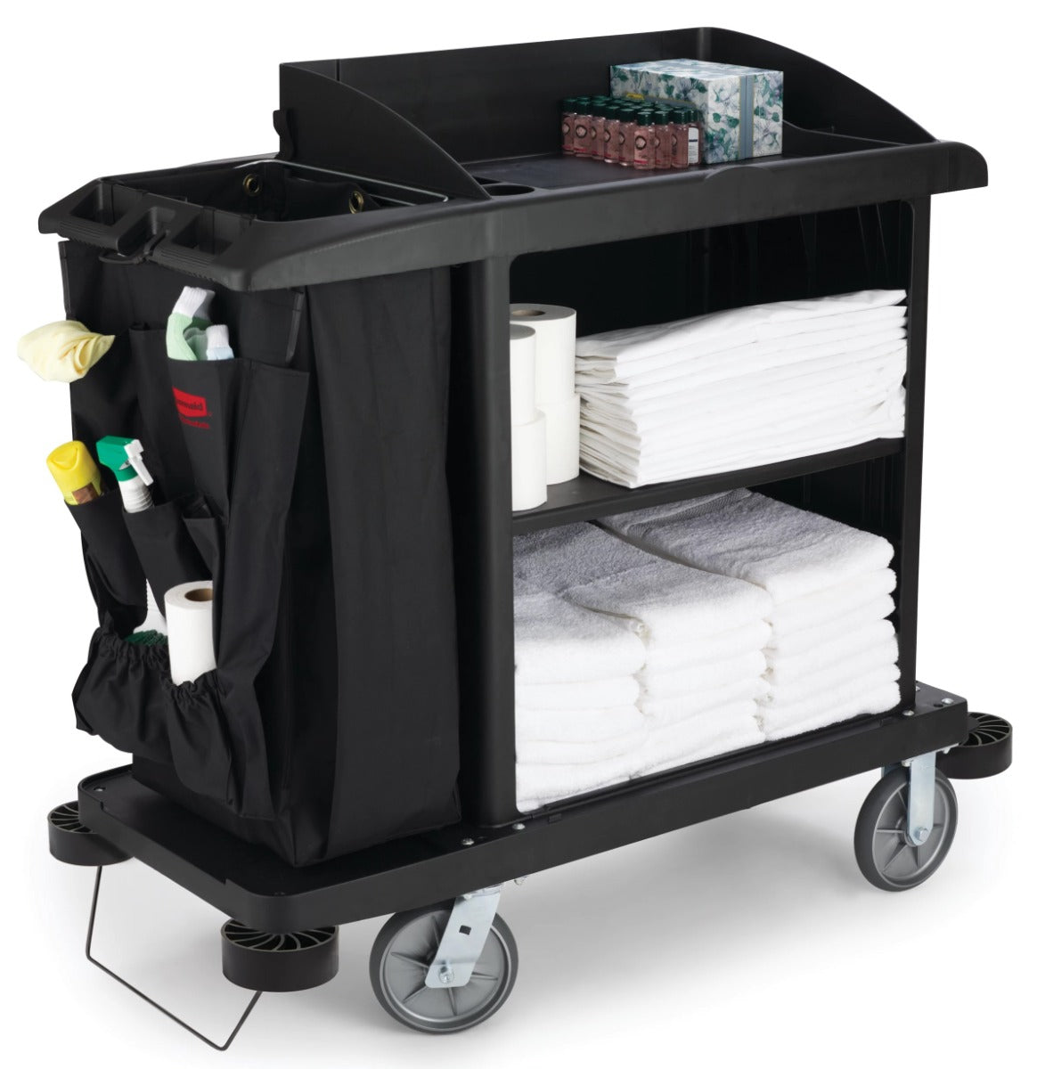 Rubbermaid FG9T9000BLA Executive 9-Pocket Fabric Hanging Organizer Cart Caddy 28"L x 19-3/4"W x 1-1/2"H - Black