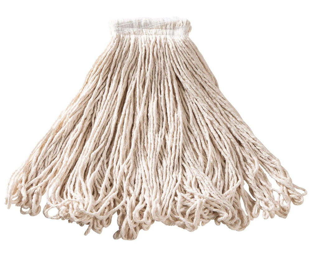 Rubbermaid FGE13800WH00 All-Purpose Cotton Wet Mop Head with Universal Headband & Looped End 24 oz. - White