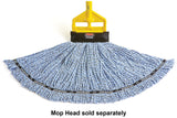 Rubbermaid FGH115000000 Invader Wood Wet Mop Handle with Side-Gate Style Yellow Plastic Head 54"L - Brown - for use with 1" Headbands only