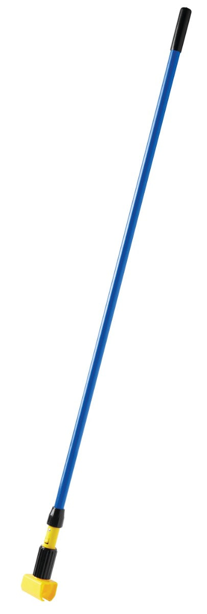 Rubbermaid FGH24600BL00 Gripper Fiberglass Wet Mop Handle with Clamp-Style Yellow Plastic Head 60"L - Blue - for use with 5" Headbands only