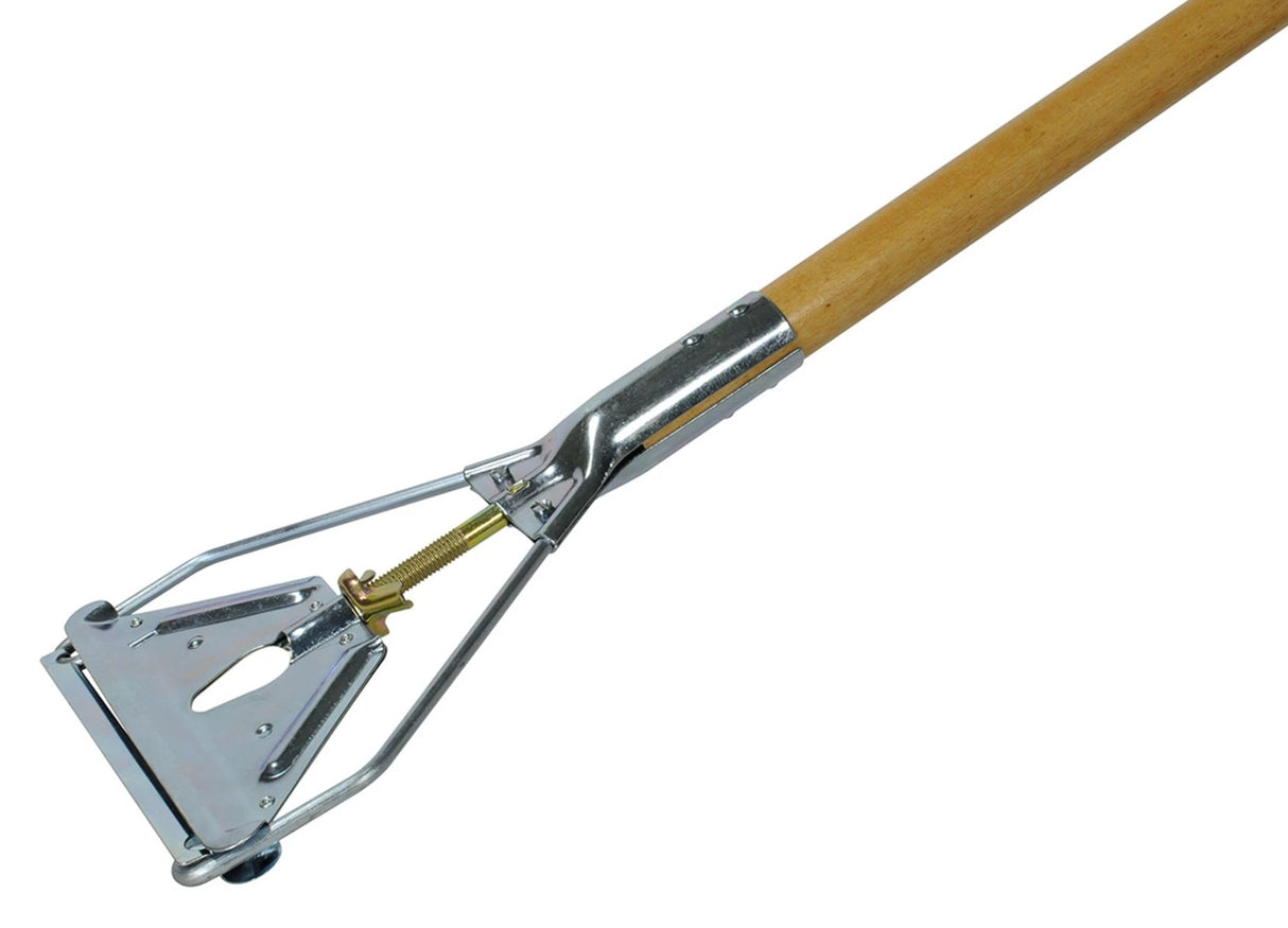 Rubbermaid FGH516000000 E-Z Change Wood Wet Mop Handle with Stirrup-Style Steel Head 60"L - Brown - for use with 1" Headbands only