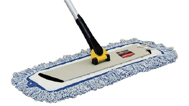 Rubbermaid FGQ56000YL00 Hygen Aluminum Quick-Connect Wet/Dry Flat Mop Frame with Hook-and-Loop Strips 18" - Yellow