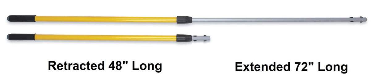 Rubbermaid FGQ75500YL00 Hygen Quick-Connect Aluminum Adjustable Handle - from 48" to 72" Long - Yellow