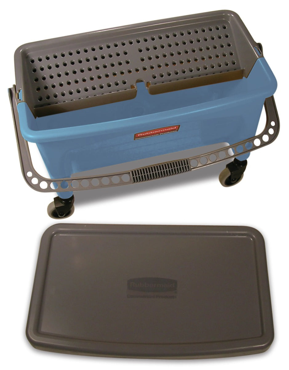 Rubbermaid FGQ93000BLUE Microfiber Finish Mop Bucket with Wringer - Blue