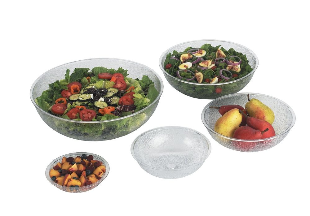 Cambro PSB15176 Camwear Polycarbonate Round Pebbled Serving/Salad Bowl 15" dia. - 11.2 qt. - Clear