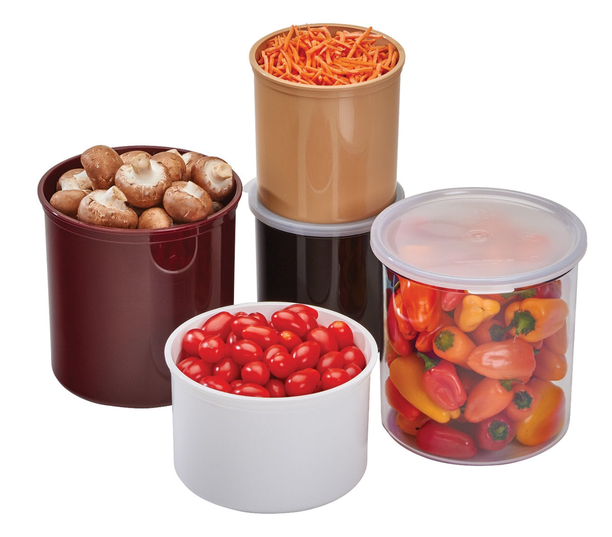 Cambro CP12133 Plastic Round Crock w/ Lid 1.2 Qt. - Beige