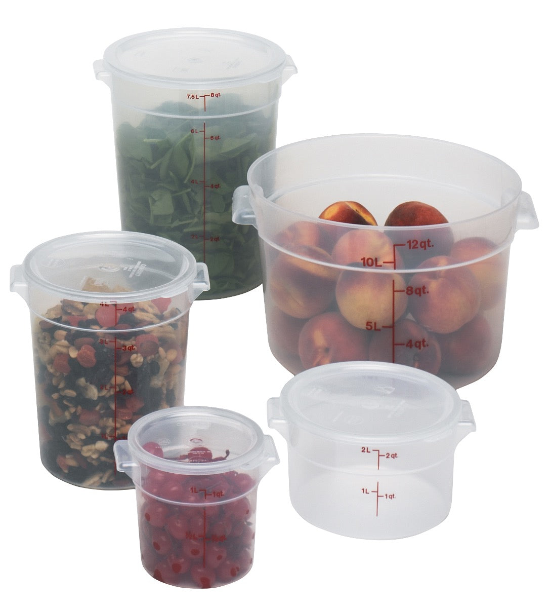 Cambro RFS8PP190 Food Storage Container, Round, Polypropylene 8 qt.