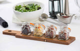 TableCraft FLIGHT2 Reversible Acacia Wood Paddle Tasting Flight 17" x 4" x 5/8" - Holds (4) Glasses (Not Included)