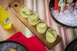 TableCraft FLIGHT2 Reversible Acacia Wood Paddle Tasting Flight 17" x 4" x 5/8" - Holds (4) Glasses (Not Included)